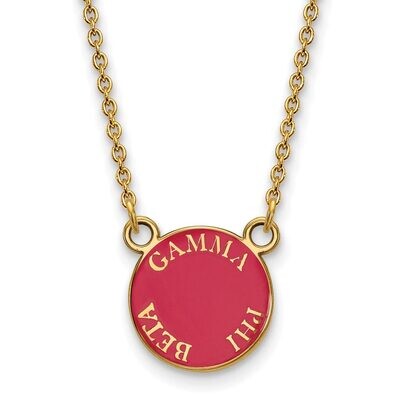 Gamma Phi Beta Extra Small Enameled Pendant with 18 Inch Chain Gold-plated Silver GP012GPB-18, MPN:…