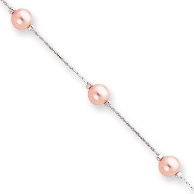 Kelly Waters Pink Simulated Pearl Bracelet 8.25 Inch Rhodium-plated KW197-8.25, MPN: KW197-8.25, 88…