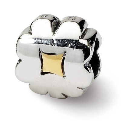 Clover Bead - Sterling Silver &amp; 14k Gold QRS320, MPN: QRS320, 883957722467