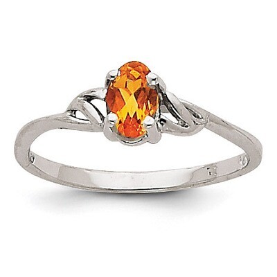 Citrine Birthstone Ring 14k White Gold XBR152, MPN: XBR152, 883957373744