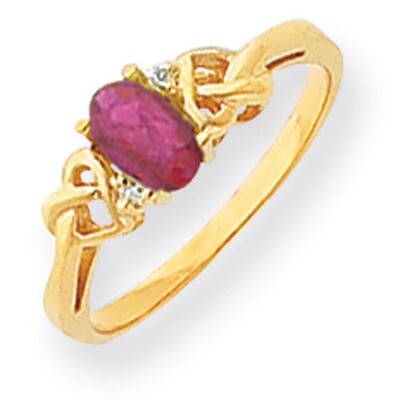 Ruby Diamond Ring 14k Gold 6x4mm Oval Y4690R/A, MPN: Y4690R/A, 883957583174