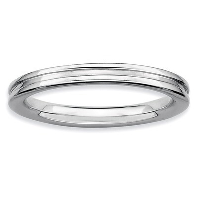 Grooved Ring - Sterling Silver Rhodium-plated QSK227, MPN: QSK227, 883957145747