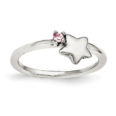 Pink CZ Star Kid&#39;S Ring Sterling Silver QR5977-3, MPN: QR5977, 191101468544
