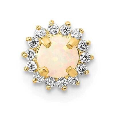 Synthetic Opal Screw-Back Cartilage Body Jewelry 14k Gold CZ Diamond BD153, MPN: BD153, 883957940311