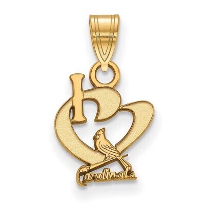 Saint Louis Cardinals Small I love Logo Pendant Gold-plated Silver GP017CRD, MPN: GP017CRD, 8867749…