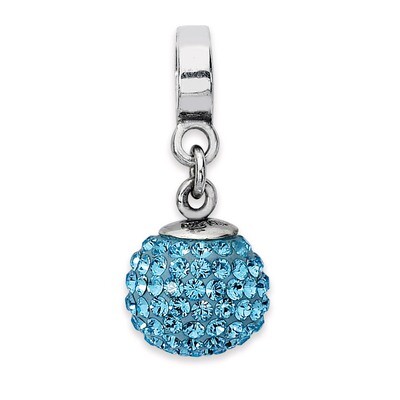 March Swarovski Elements Ball Dangle Bead - Sterling Silver QRS1253MAR, MPN: QRS1253MAR, 8839572777…