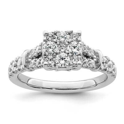 Si1/Si2, G H I, Cluster Ring 14k White Gold Lab Grown Diamond RM8817E-100-WLG, MPN: RM8817E-100-WLG…