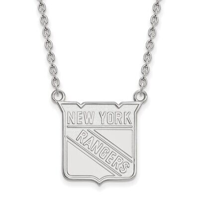 New York Rangers Large Pendant with Chain Necklace Sterling Silver SS014RNG-18, MPN: SS014RNG-18, 8…