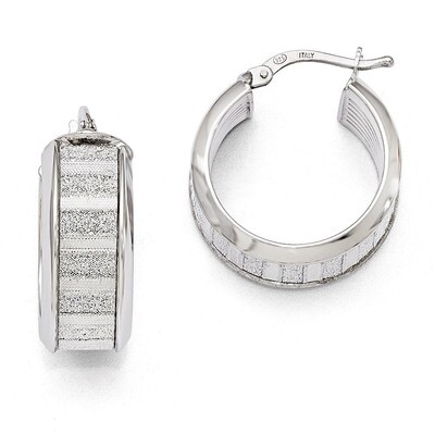 Leslie&#39;s Polished Glimmer Infused Hoop Earrings - Sterling Silver HB-QLE515, MPN: QLE515, 886774966…