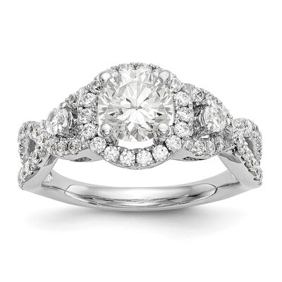 Round Diamond Semi-Mount Halo Engagement Ring 14k White Gold RM2167E-100-WAA, MPN: RM2167E-100-WAA,…