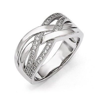 Ring Sterling Silver &amp; Cubic Zirconia Polished QMP1055, MPN: QMP1055, 886774577838