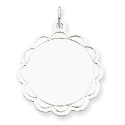 Disc Charm Engravable Sterling Silver QM420/27, MPN: QM420/27, 883957549095