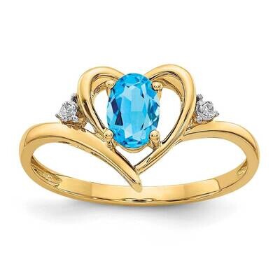 Diamond &amp; Blue Topaz Ring 14k Gold XBS501, MPN: XBS501, 883957414010