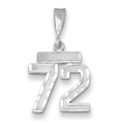 Number 72 Charm Small Diamond -cut 14k white Gold WSN72, MPN: WSN72, 883957114576