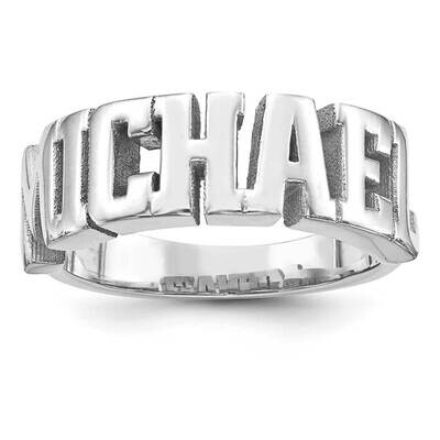 Casted High Polish Name Ring Sterling Silver Rhodium-plated XNR53SS, MPN: XNR53SS, 191101392702