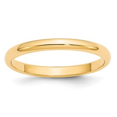 2.5mm Half Round Band 14k Yellow Gold HR025 Engravable, MPN: HR025, 886774482637