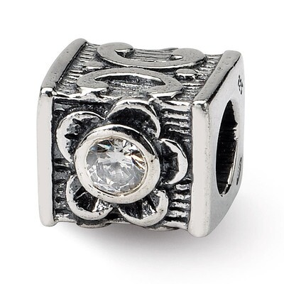 Synthetic Diamond Bead - Sterling Silver QRS437, MPN: QRS437, 883957723341
