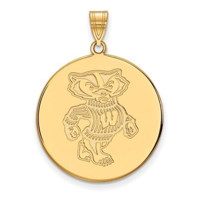 University of Wisconsin x-Large Disc Pendant 10k Yellow Gold 1Y087UWI, MPN: 1Y087UWI, 886774823317