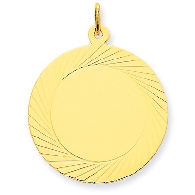Etched Design .018 Gauge Circular Engravable Disc Charm 14k Gold XM144/18, MPN: XM144/18, 883957416…