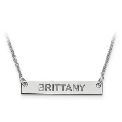 Small Polished Block Letter Name Bar with Chain 10k White Gold 10XNA643W, MPN: 10XNA643W, 191101220…