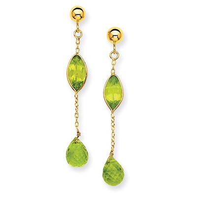 Peridot Post Earrings 14k Gold YE1369, MPN: YE1369, 191101635311