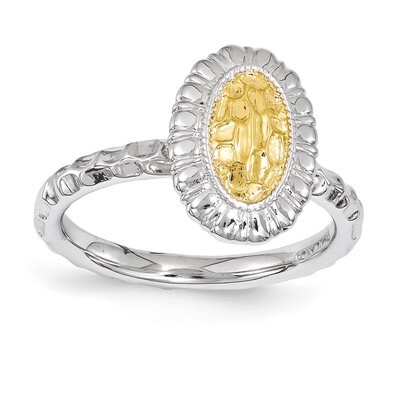 Gold-plated Oval Ring - Sterling Silver QSK1607, MPN: QSK1607, 886774214542