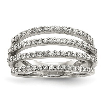 CZ Diamond Ring Sterling Silver QR6736, MPN: QR6736, 886774036595