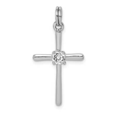 Cross Pendant Sterling Silver Rhodium-plated CZ Diamond QC9389, MPN: QC9389, 886774106038