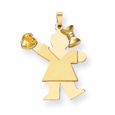 November Birthstone Charm 14k Gold Girl with Cubic Zirconia XK264NOV, MPN: XK264NOV, 883957377988