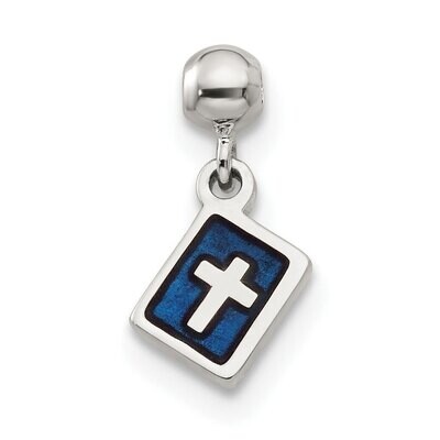 Cross Charm Sterling Silver Enamel Dangle QMM132, MPN: QMM132,