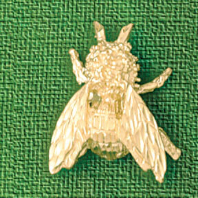 Dazzlers Jewelry Fly Insect Pendant Necklace Charm Bracelet in Yellow, White or Rose Gold 3174, MPN…
