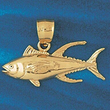 Dazzlers Jewelry Tuna Fish Pendant Necklace Charm Bracelet in Yellow, White or Rose Gold 568, MPN: …