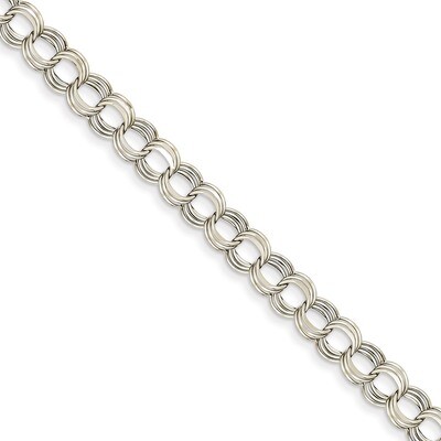 Lite 7mm Triple Link Charm Bracelet 8.25 Inch 14k White Gold WST1-8.25, MPN: WST1-8.25, 883957517438