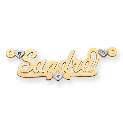 0.02ct Diamond Nameplate 14k Two-Tone Gold XNA210T, MPN: XNA210T, 191101542176