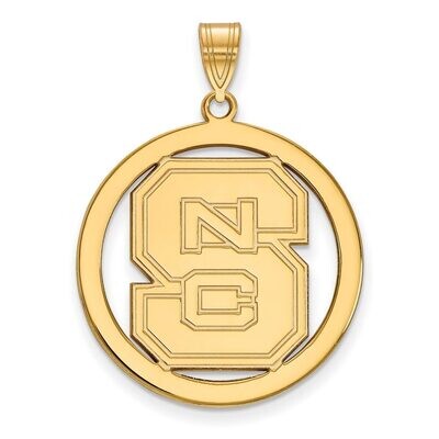 North Carolina State University L Pendant in Circle Gold-plated Silver GP034NCS, MPN: GP034NCS, 886…