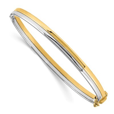 Leslie&#39;s Rhodium Polished Hinged Bangle 14k Gold HB-LF1200, MPN: LF1200, 191101743382