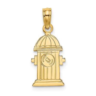 Fire Hydrant Charm 14k Gold Polished &amp; Engraved K8319, MPN: K8319, 637218015634