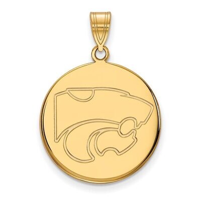 Kansas State University Large Disc Pendant Gold-plated Silver GP041KSU, MPN: GP041KSU, 886774941523