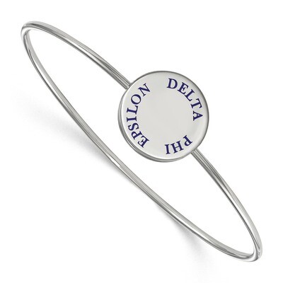 Delta Phi Epsilon Enameled Slip-on Bangle Sterling Silver SS021DPH-8, MPN: SS021DPH-8, 191101101106