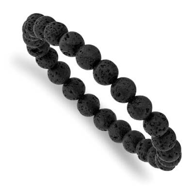 Volcanic Rock Agate Beaded Stretch Bracelet SRB2846, MPN: SRB2846, 191101859342