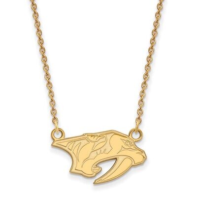 Nashville Predators Small Pendant with Chain Necklace Gold-plated Silver GP007PRE-18, MPN: GP007PRE…