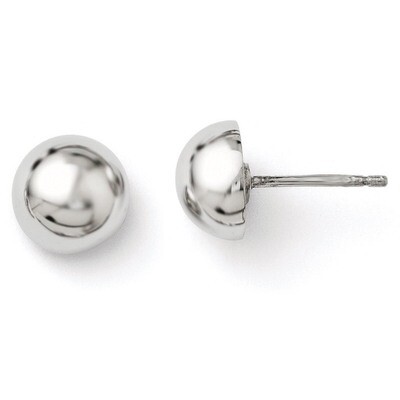 Leslie&#39;s Polished 8-9mm Button Earrings - Sterling Silver HB-QLE199, MPN: QLE199, 883957020433