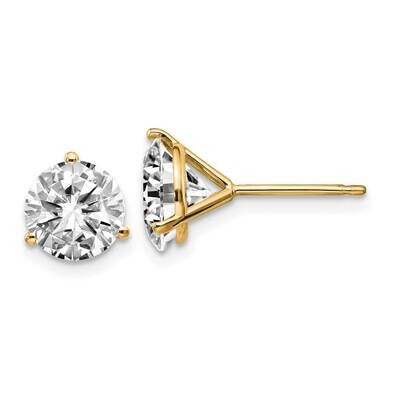 2.50ct. 7.0mm Round J-K Color Moissanite Earrings 14k Gold YG322-10MB, MPN: YG322-10MB,