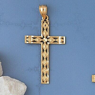 Dazzlers Jewelry Cross Pendant Necklace Charm Bracelet in Yellow, White or Rose Gold 8271, MPN: DZ-…