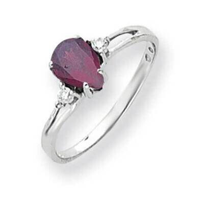 7x5mm Pear Rhodolite Garnet Diamond Ring 14k White Gold Y4626RG_AA, MPN: Y4626RG_AA, 883957471693