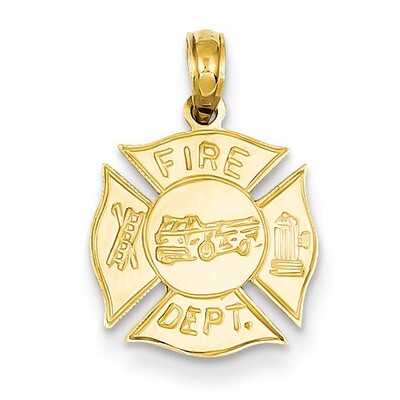 Fire Dept Shield Pendant 14k Gold K2841, MPN: K2841, 637218015382