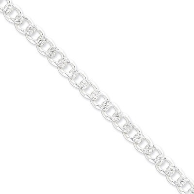 8 Inch 8mm Pave Curb Chain Sterling Silver QCF220-8, MPN: QCF220-8, 886774112282