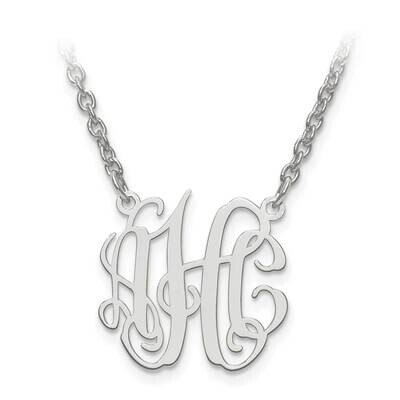 XS Laser Polished Circular Shaped Monogram Plate with Chain 14k White Gold XNA546W, MPN: XNA546W, 8…