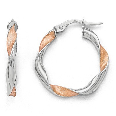 Leslie&#39;s Rose-tone Twisted Hoop Earrings - 10k White Gold HB-10LE262, MPN: 10LE262, 191101468797