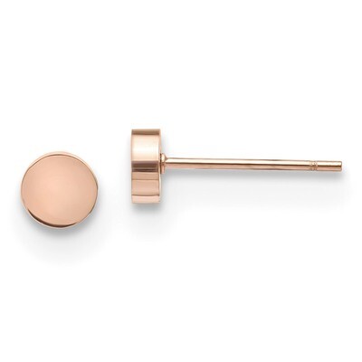 Rose IP-plated Circle Post Earrings Stainless Steel Polished SRE1178 by Chisel, MPN: SRE1178, 19110…